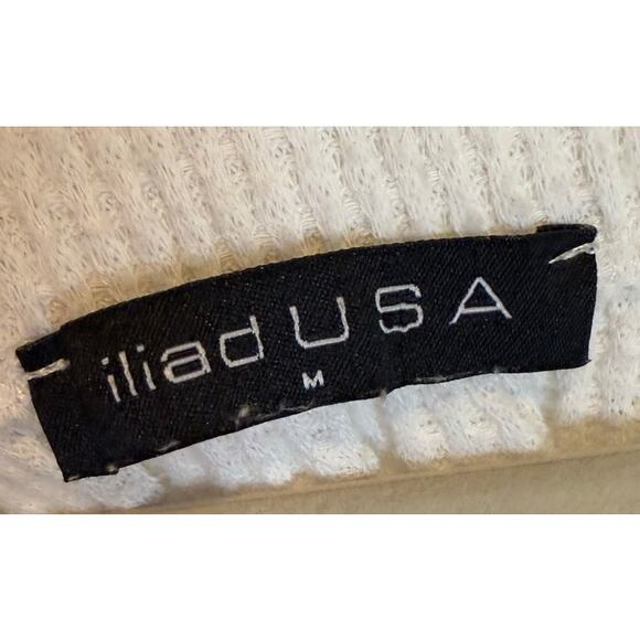 Iliad USA | Ivory Peasant Top | Boho Chic with a Flirty Tie Front | Size Medium - Picture 4 of 4